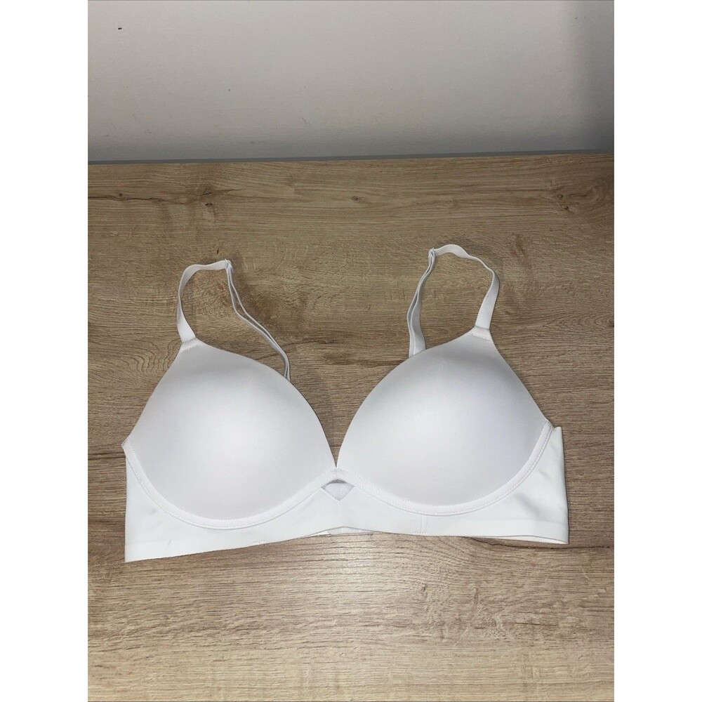 Maidenform Bra 34D White T-Shirt Push Up Minimalist Clean Girl Coquette